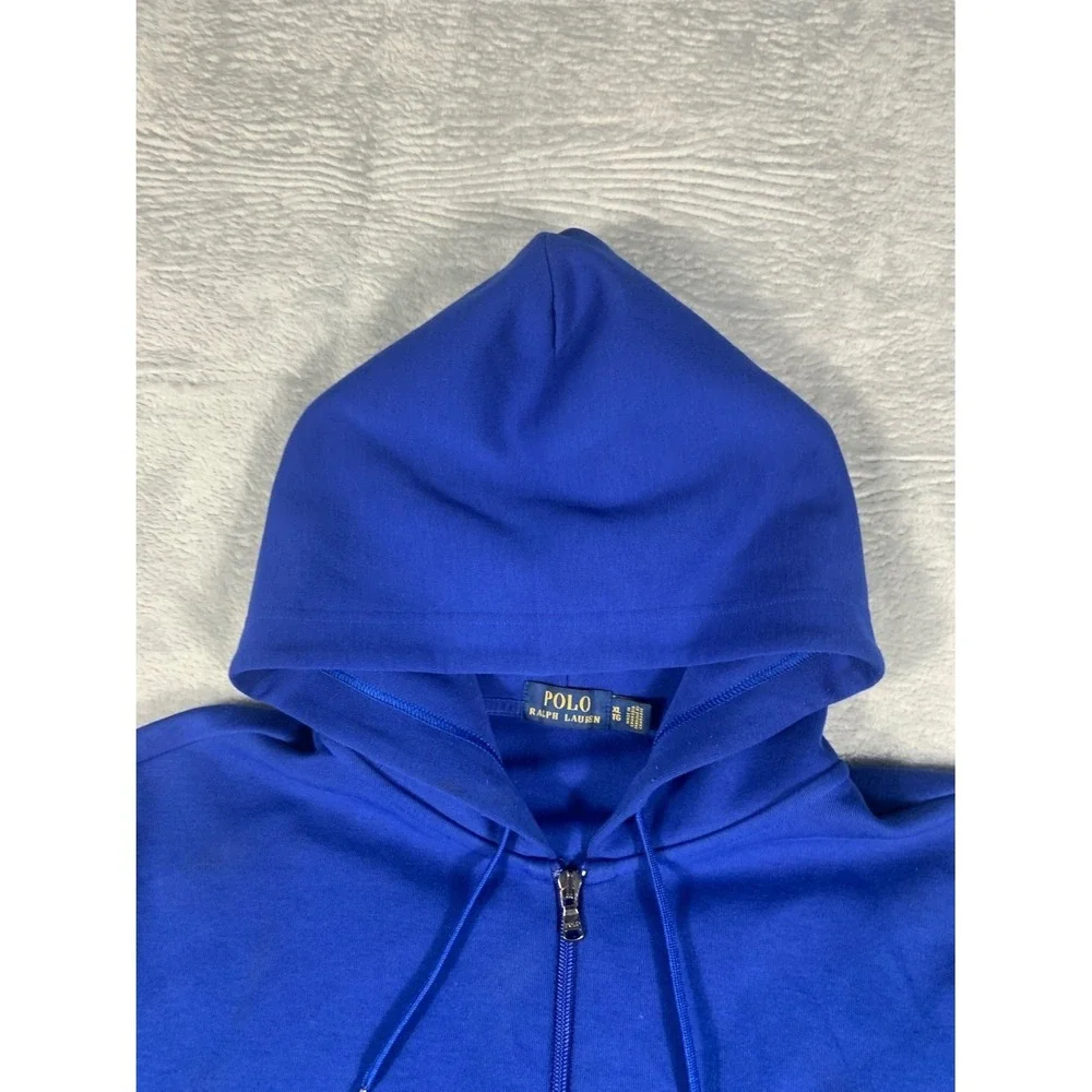 Polo Ralph Lauren Hoodie Mens XL Royal Blue Full Zip Pony Logo Sweatshirt